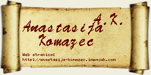 Anastasija Komazec vizit kartica